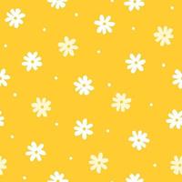 patrón impecable con pequeñas flores simples en color pastel. fondo floral repetible con manzanilla. lindo estampado infantil. ilustración vectorial en estilo decorativo escandinavo. vector