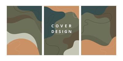 Set of modern design template with abstract organic shapes in pastel colors. Minimal stylish background for brochure, flyer, banner, poster and branding design. Vector illustration