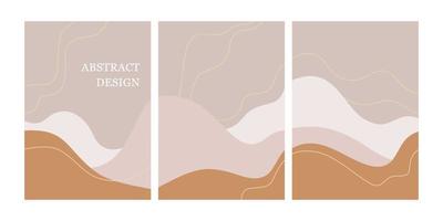 Set of modern design template with abstract organic shapes in pastel colors. Minimal stylish background for brochure, flyer, banner, poster and branding design. Vector illustration