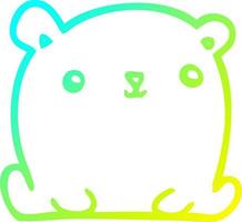 cold gradient line drawing cute cartoon bear vector