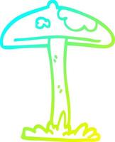 cold gradient line drawing cartoon mushroom vector