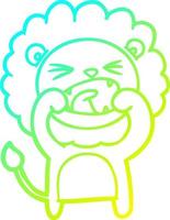 cold gradient line drawing cartoon lion vector