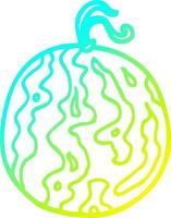 cold gradient line drawing cartoon melon vector