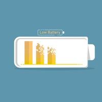 Low battery design, Vector illustration.