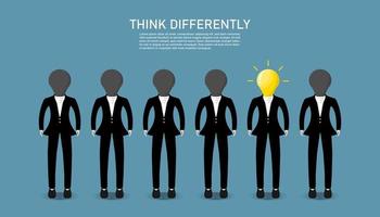 Cartoon people community design, Business man think differently, Digital marketing illustration. vector