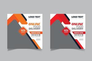 Food delivery social media design vector