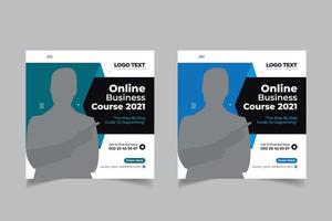 Online learning courses banner social media post vector