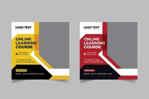 Online digital marketing course post template vector