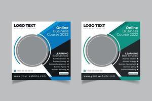 Online courses social media post banner vector