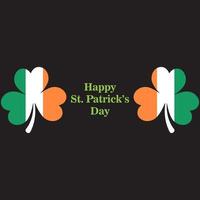 St. Patrick Day poster and background with two clover design .flag ireland vector