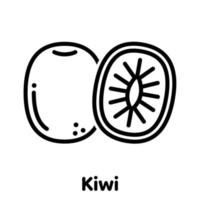 Kiwi fruit linear icon, Vector, Illustration. vector