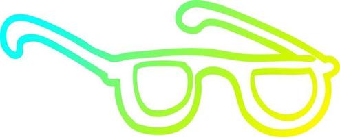 cold gradient line drawing cartoon glasses vector