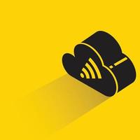 cloud and wifi icon on yellow background vector illustration