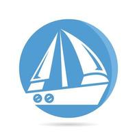 yacht icon in circle button illustration vector