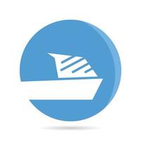 speed boat icon in circle button illustration