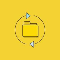 folder backup icon on yellow background vector