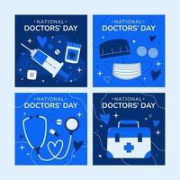 National Doctor Day Card Set vector