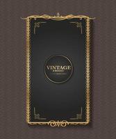 gold frame, vintage design with luxury gold motif, vector illustration