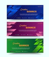 colorful banner abstract background vector design