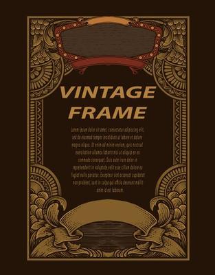Vintage frames in baroque antique style. engraving retro frames ornament.