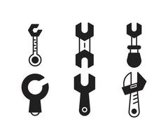 iconos de herramientas de llave inglesa ilustración vectorial vector