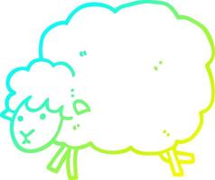 cold gradient line drawing cartoon sheep vector