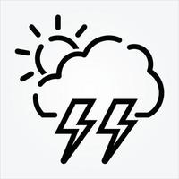 Isolated Weather Line Icons EPS 10 Free Vector Graphic