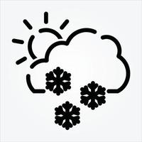 Isolated Weather Line Icons EPS 10 Free Vector Graphic