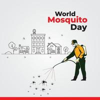 día mundial del mosquito. plantilla para fondo, pancarta, tarjeta, póster. ilustración vectorial vector
