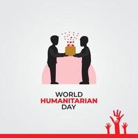 World Humanitarian Day. Template for background, banner, card, poster. vector illustration.