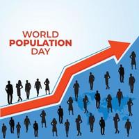 World Population Day. Template for background, banner, card, poster. vector illustration.