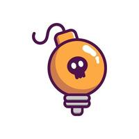 bomba con fusible y calavera para el diseño del juego. obstáculo o ganancia para pasar el nivel. plantilla para aplicaciones móviles, cliente y navegador. objeto colorido vectorial volumétrico para la estilización. vector