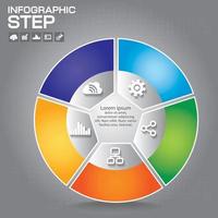 Flat business presentation vector slide template with venn diagram