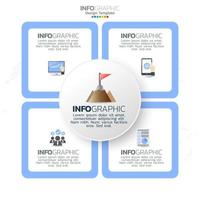 elementos infográficos de círculo empresarial con 4 opciones o pasos. vector