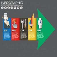 plantilla de diseño infográfico y concepto de negocio con 4 opciones, partes, pasos o procesos. se puede utilizar para diseño de flujo de trabajo, diagrama, opciones numéricas, diseño web. vector