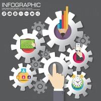 plantilla de diseño infográfico y concepto de negocio con 4 opciones, partes, pasos o procesos. se puede utilizar para diseño de flujo de trabajo, diagrama, opciones numéricas, diseño web. vector