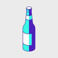 botella de cerveza isométrica vector icono ilustración