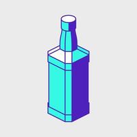 Whiskey bottle isometric vector icon illustration