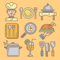 Set of Icon Chef Caterer vector