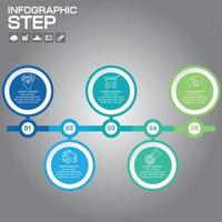 Plantilla de diseño de infografías de línea de tiempo con 5 opciones, diagrama de proceso, ilustración vectorial eps10 vector