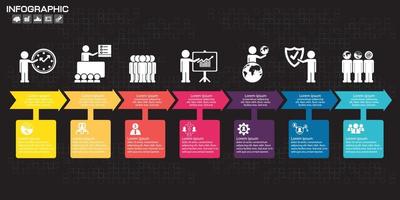 Timeline infographics design template with 7 options, process diagram, vector eps10 illustration