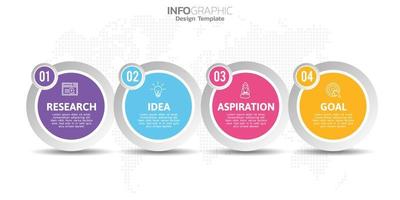 Infographic 4 steps elements for content, diagram, flowchart, steps, parts, timeline, workflow, chart. vector