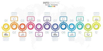 elementos infográficos de línea de tiempo para contenido, diagrama, diagrama de flujo, pasos, partes, línea de tiempo, flujo de trabajo, gráfico. vector