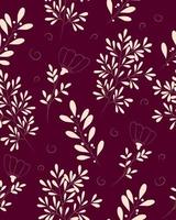 Pattern with hand draw flowers vector