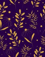 Pattern blue yellow with gardens vector