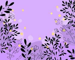 banner violeta con línea botánica vector