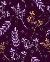 Pattern with hand draw berries and twigs vector