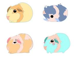Set with guinea pigs vector