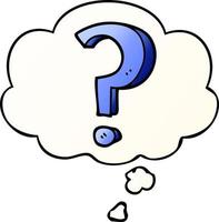 cartoon question mark and thought bubble in smooth gradient style vector