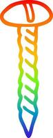 rainbow gradient line drawing cartoon metal screw vector